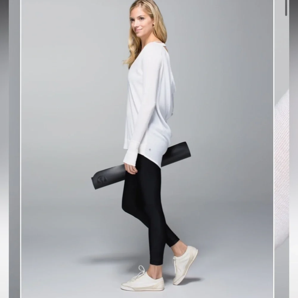 Lululemon Unity Pullover Drape Back Sweater Heathered White Size 8 New NWT